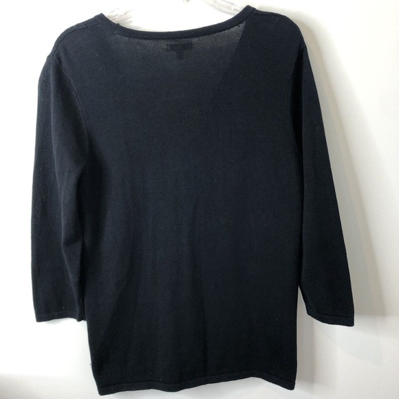 Croft & Barrow NWT Women's Black 3 Button Diamond Pattern Lightweight Cardigan L - Picture 8 of 8